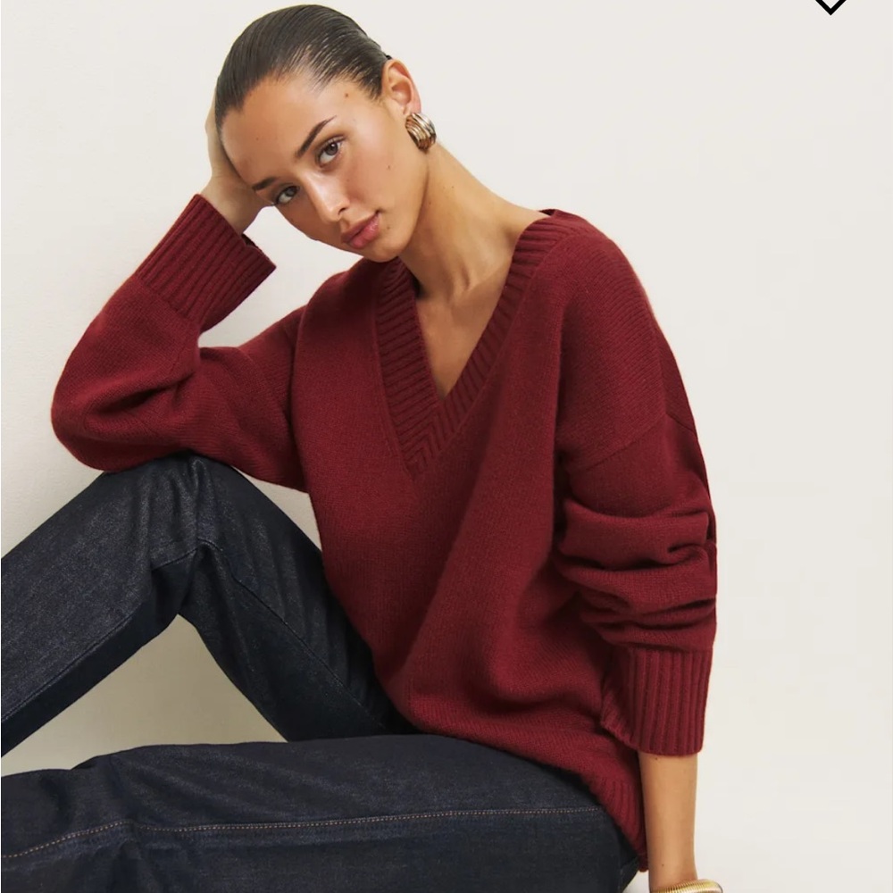Reformation Jadey Oversized Sweater RED size Small